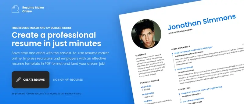CV en ligne - Resume Maker